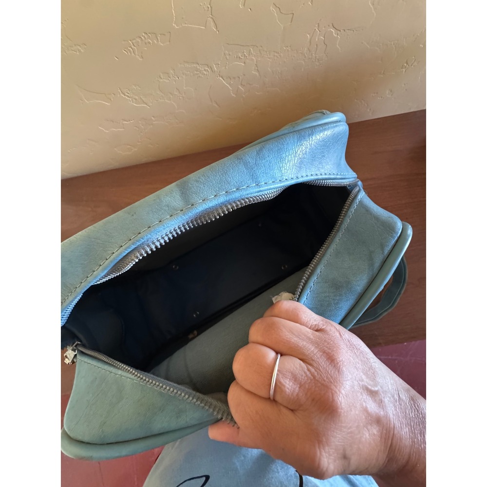 Vintage American Tourister Blue Faux Leather Shoulder Bag Retro Crossbody Travel - Picture 3 of 4